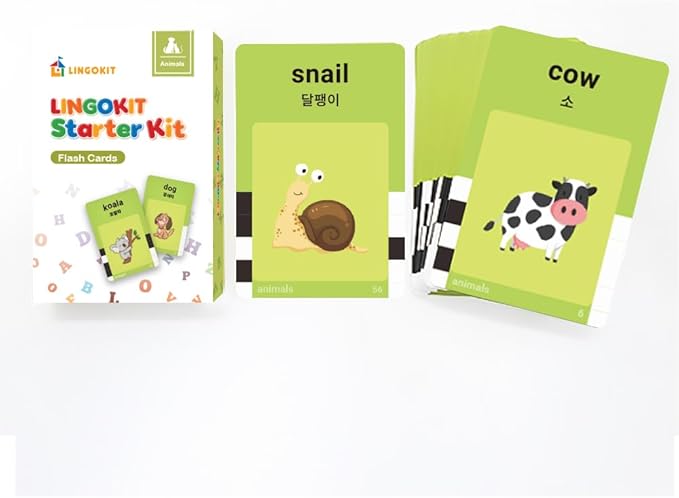 Premium Korean-English Bilingual Talking Flashcards | Educational Toy for Toddlers, Boys & Girls | Language Learning Tool with Clear Pronunciation & Sound Effects