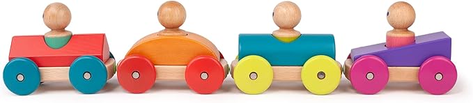 3 Piece Tegu Magnetic Racer Building Block Set, Teal