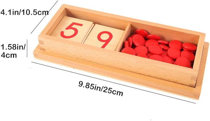 Montessori Cards and Counters Montessori Mathematics Material Montessori Toy for Toddler Preschool Early Learning Material