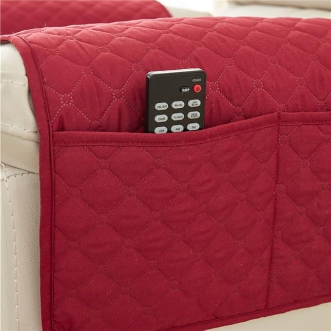 Recliner Chair Slipcover Mat Anti Slip Dogs Pet Kids Sofa Armrest Towel Cover Armchair Furniture Protector Couch Cushion 1 Seat (3pcs) (A2)