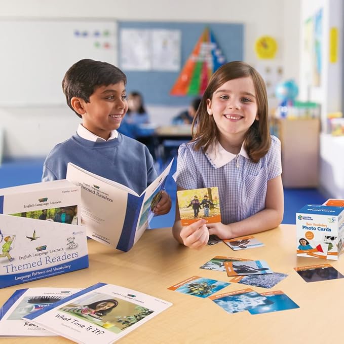 Learning Resources Basic Vocabulary Photo Cards, Vocabulary/Phonics Learning, Educational Games for Kids, 156 Cards, Ages 5+