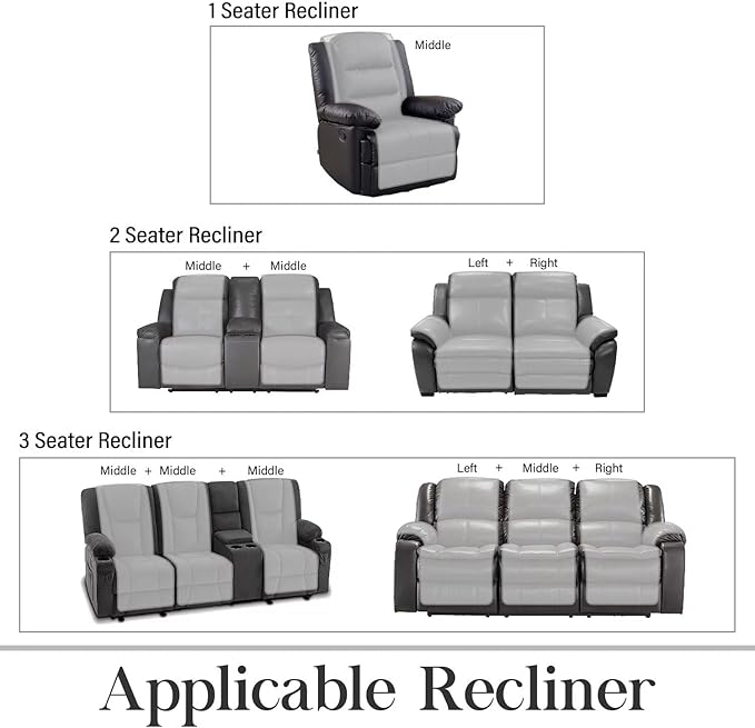 TOMORO Non-Slip Recliner Sofa Cover - 100% Waterproof Recliner Chair Slipcover Furniture Protector, Washable Couch Cover with Elastic Straps for Dog and Kids, Beige, 23 Inch Middle