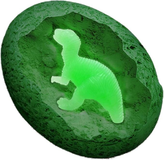 XXTOYS Luminous Dinosaur Eggs Dig Kit Glow-in-The-Dark Dinosaur Eggs 12 Dinosaur Excavation Kits with 12 Unique Dinosaur Toys Dinosaur Dig for Kids Archaeology Educational Science Gift