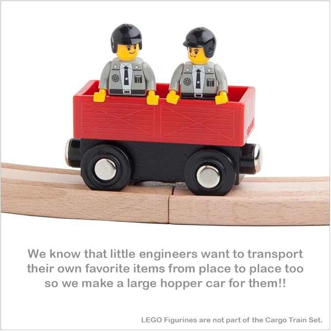 Orbrium Toys 5 Cargo Train Car Set for Wooden Railway Fits Thomas The Tank Engine Chuggington Brio