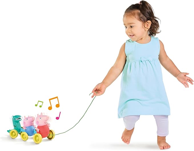 Toomies Peppa Pig Pull Along Toy - Peppa Pig Toys with Music and Wheels - Baby and Toddler Push Toys with Wibble Wobble Action - Walking Toys Ages 18 Months and Up