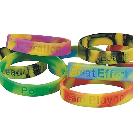 S&S Worldwide Good Character Traits Silicone Bracelets (Pack of 24)