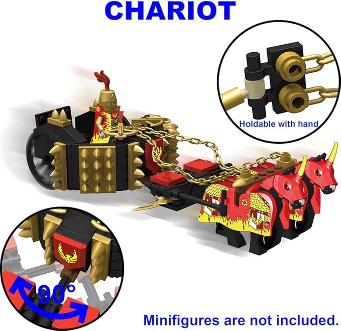 Weapon Pack for Minifigures Accessories Kit Knight Weapons Set Include Horse Carriage Barding Armor Helmet Shield for Ages 5+ Compatible with All Major Brands (Medieval Weapon)
