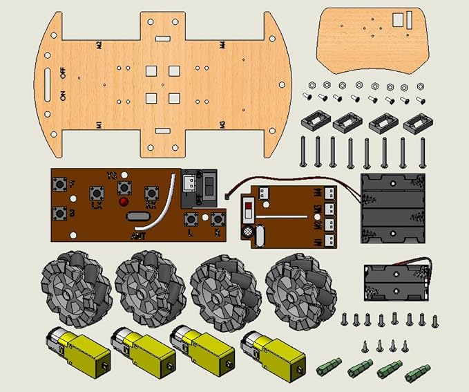 STEM Projects for Kids 6 7 8 9 10 11 12 Year Old ,Build Your Own 4WD Remote Control Car,Science Experiment Electronics Kit,Robotic Car with 68mm Mecanum Wheel ,DIY rc car kit