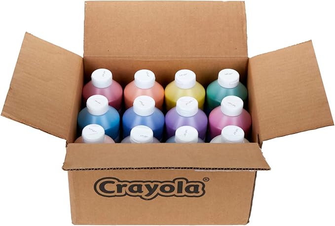 Crayola Washable Paint (12ct), Bulk Paint Set for Kids, Nontoxic Paint, Kids Craft Supplies, Teacher Classroom Must Have, 16 Oz