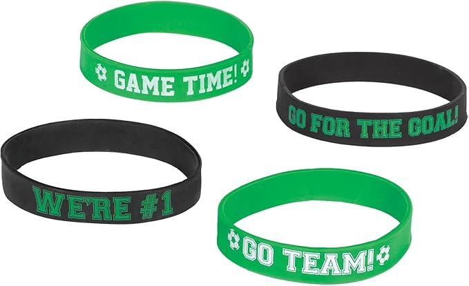 Amscan Soccer Goal Getter Bracelets - 0.44" x 2.5" (Pack of 96) - Ideal for Parties, Loot Bags & Soccer-Themed Events
