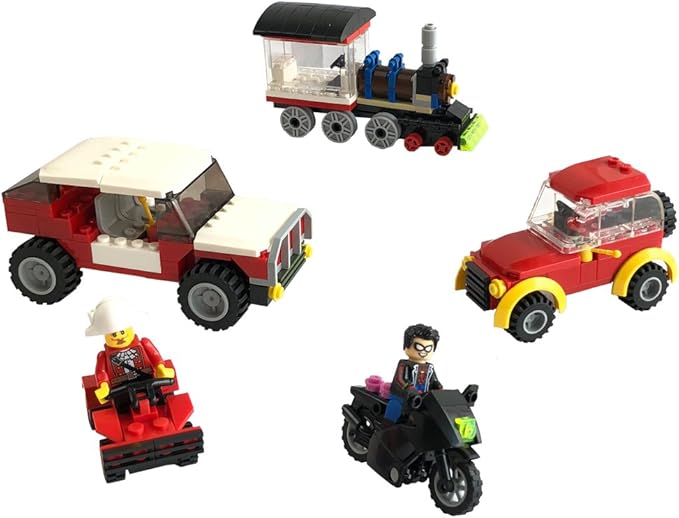 Wheels, Tires, and Axles Set - Building Bricks Block Compatible Major Brands - Steering Wheels, Windshields and Colorful Brick Building Chassis Pieces Education Wheels Set Toy for Boys Age 6+ Gifts