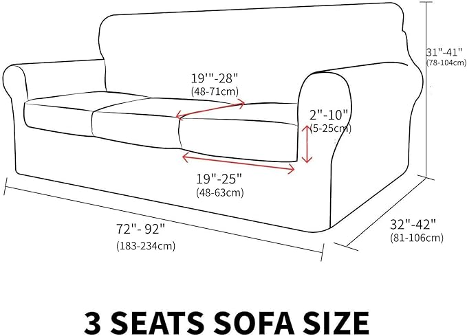 MAXIJIN 4 Piece Couch Covers for 3 Cushion Couch Super Stretch Non Slip Couch Cover for Dogs Pet Friendly Elastic Jacquard Furniture Protector Sofa Slipcovers (Sofa, Wine Red)