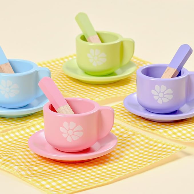 Toyssa 34 PCS Wooden Play Dishes and Plates Kitchen Set Toys for Toddler, Kids Play Kitchen Accessories with Pan & Tableware, Montessori Pretend Cooking Set Birthday Gifts for 3 4 5 6 Years Girls Boys