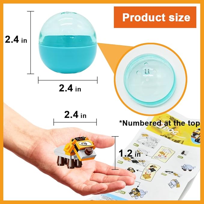 12Pcs PreFilled Easter Eggs with Animals Building Blocks, 12 in 1 Egg Surprise Toys Set for Kids Egg Hunt, Basket Filler and Stuffers, Party Favors, Classroom Prize Toys