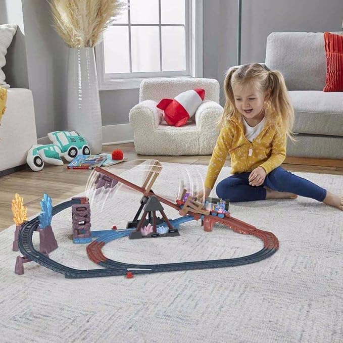 Thomas & Friends Motorized Toy Train Set Crystal Caves Adventure with Thomas, Tipping Bridge & 8 Ft of Track for Preschool Kids Ages 3+ Years