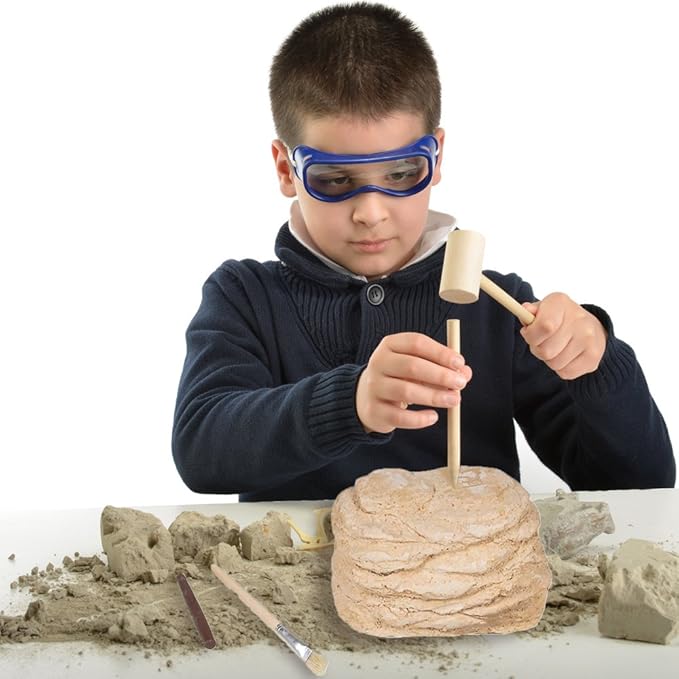 ArtCreativity Dinosaur Excavation Kit for Kids, 5.5” T-Rex Dino Skull Excavating Set with Fossil Digging Tools and Stand, Fun Science Activity Toy, Holiday/Birthday Gift for Boys, Girls, Adults