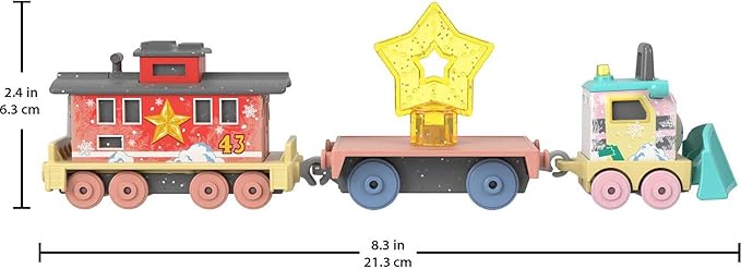 Thomas & Friends Diecast Toy Train, Shivery Delivery Sandy the Rail Speeder & Brake Car Bruno for Preschool Pretend Play Kids Ages 3+ Years