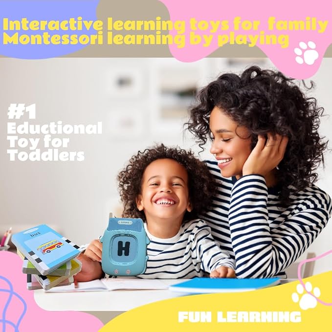 Unbreakable PVC Talking Flash Cards Toddler Toys with Carrying Ring, Pocket Speech Therapy, Learning Educational Montessori Autism Sensory Toys Toddler Games 274 Sight Words for Boys and Girls Gifts