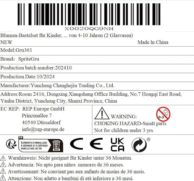 SpriteGru Flower Craft Kit for Kids, Make Your Own Flower Bouquet with Buttons and Colorful Petals, Art Vase and Craft DIY Activity Gift for Boys & Girls Age 4 5 6 7 8 9 10 Year Old (2 Glass Vase)