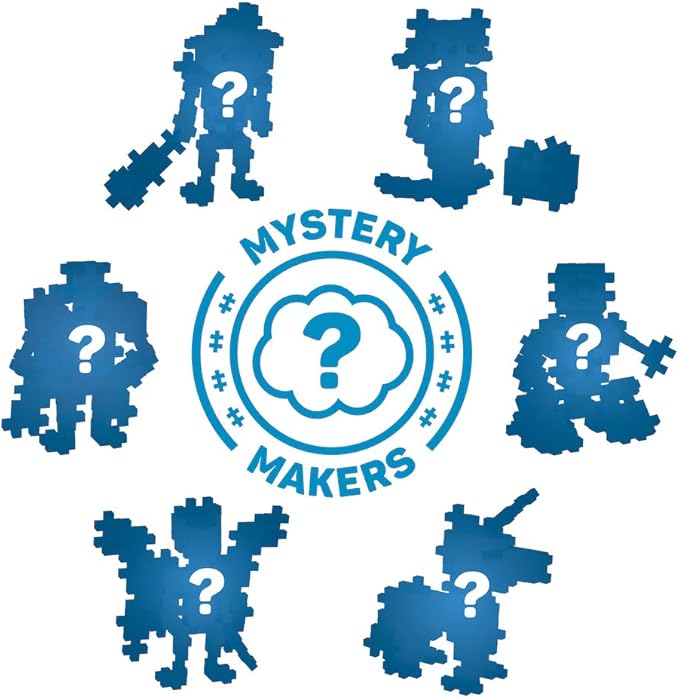 PLUS PLUS Set of 9 Mystery Makers, Stem Building Toy, Party Favor Gifts, Interlocking Mini 3D Puzzle Blocks for Kids - Robots