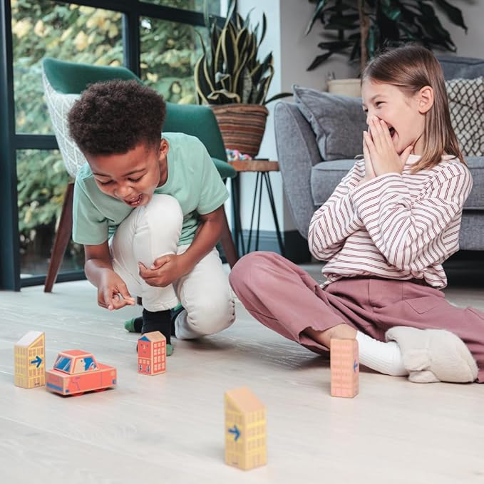 Cody Block Record & Play Expansion Set, Educational Wooden Building Blocks and Car STEM Toys for Preschool Kids Ages 7+