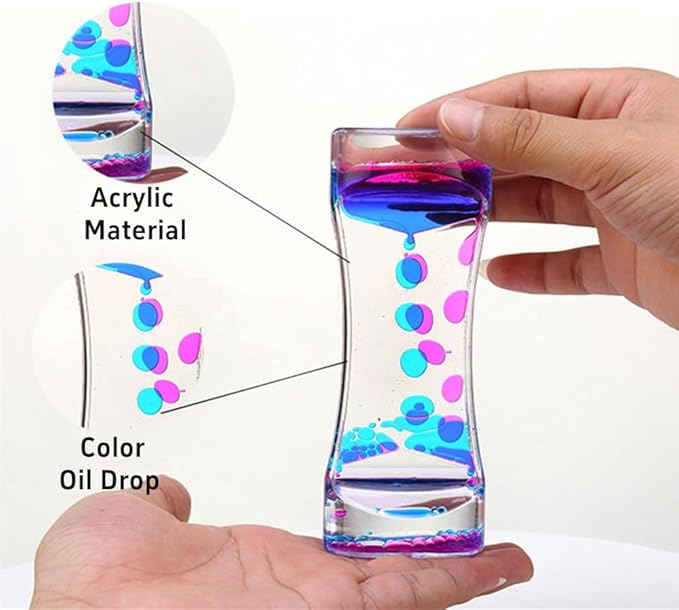 Oneshow Liquid Motion Bubbler Colorful Oil and Water Sensory Toys Bubbler Timer Stress Management Fidget Toy for Kids Calm Stress Relief Desk Toys for Office for Adults, 5 Pack
