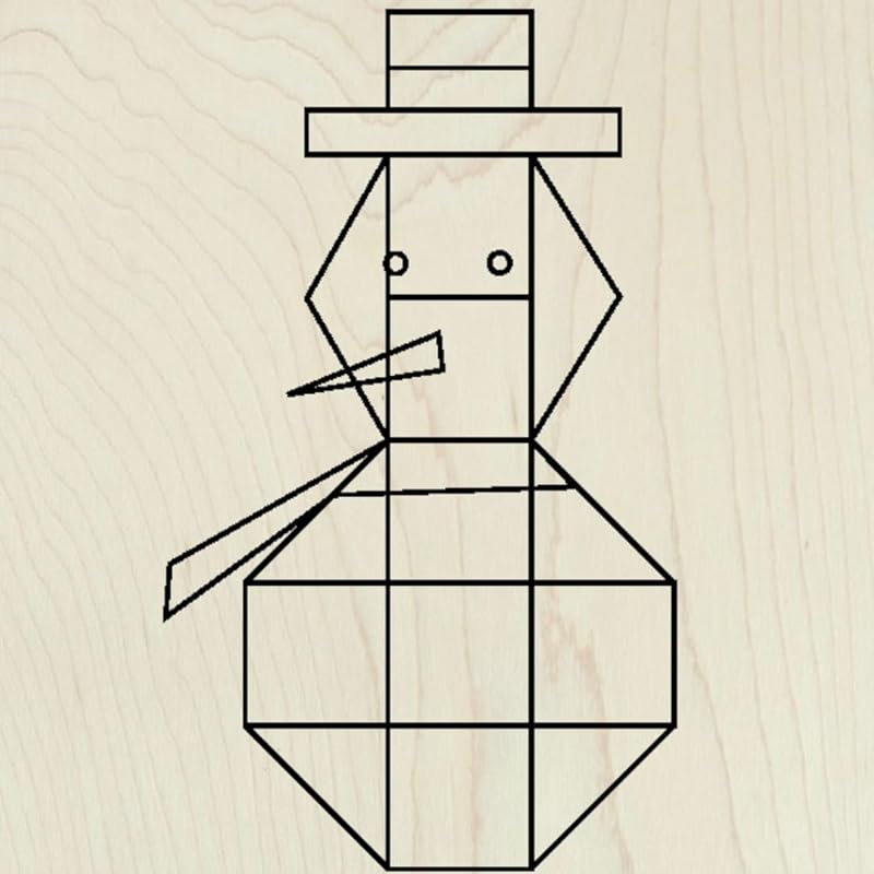 Unfinished Barn Quilt Square Wooden Sign, Country Decor Canvas Quilts Blocks (15 inches, Snowman)