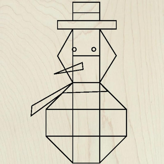 Unfinished Barn Quilt Square Wooden Sign, Country Decor Canvas Quilts Blocks (15 inches, Snowman)