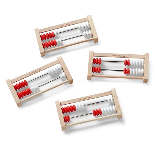 hand2mind Mini 20 Bead Wooden Rekenrek Class Set, Abacus for Kids Math, Math Manipulatives Kindergarten, Counting Rack for Kids, Counters for Kids Math, Kids Educational Toys (Set of 25)