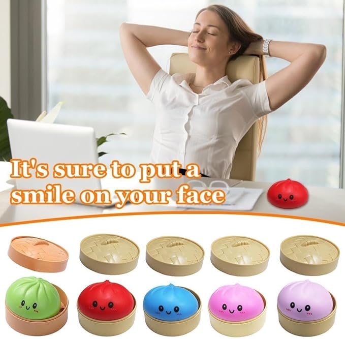 Glitter Dumpling, NEW Glitter Dumpling Squishy Box, Dumplings Squishy, Anxiety Relief Fidget, Soft Squeeze Decompression Dough (2PCS Green)