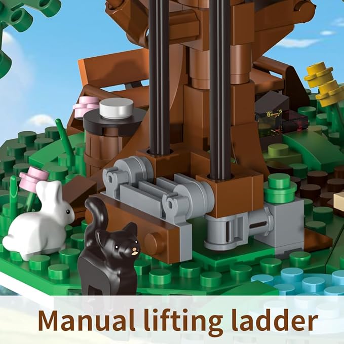 Tree Building House Set with LED,Street View Tree Building Blocks Toy, Gift for Adult,Boys Girls Age 14+,Mini Brick 1020pcs (Not Compatible with Lego)