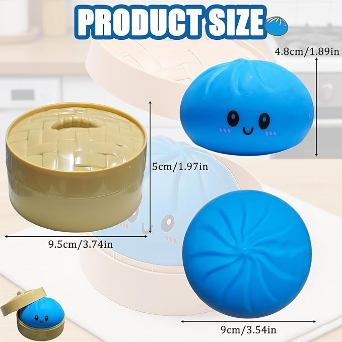 Dumpling Squishies, Large Dumpling Squishy, Mystery Jumbo DumplingSquishy,Food Steamer Stretchy Desk Toys, Cute Anxiety Relief Fidget Toy, Soft Squeeze Decompression Dough for Adults(Purple with Eyes)