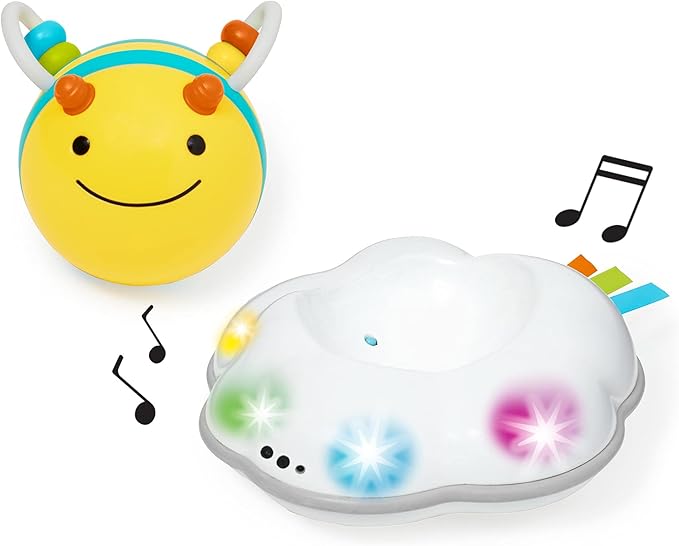 Skip Hop Baby Follow-Me Bee Tummy Time Crawl Toy 3-Stage Infant Sensory Development with Lights Sounds and Music Explore & More Age 5m+