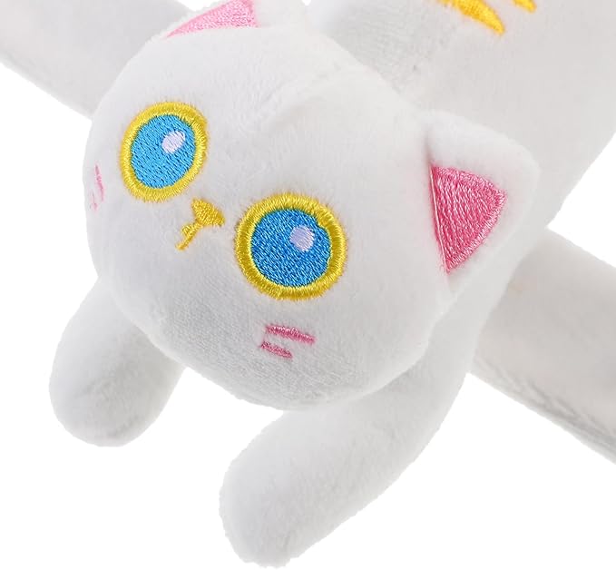 Vaguelly Cat Slap Bracelet,Stuffed Animal Slap Bracelets Adorable Plush Animals Huggers Slap Bracelets Interactive Toy for Kids Birthday Party Gifts White