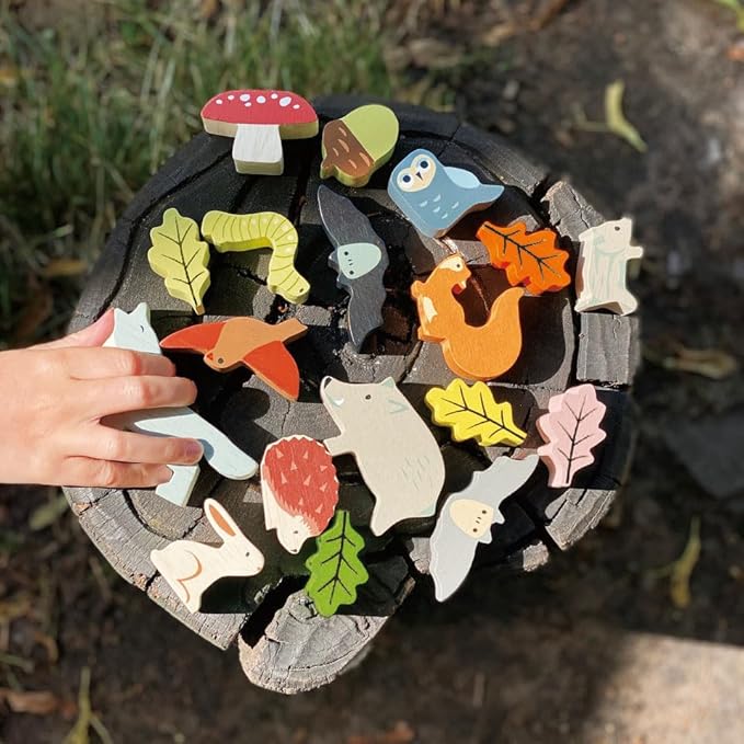Tender Leaf Toys - Stacking Forest - Wooden Animal Balancing Game for Children and Toddlers - Manual Dexterity and Cognitive Development for Ages 18 Months+