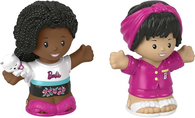 Fisher-Price Little People Toddler Toys Barbie Sleepover Figure Set with 2 Characters for Preschool Pretend Play Kids Ages 18+ Months