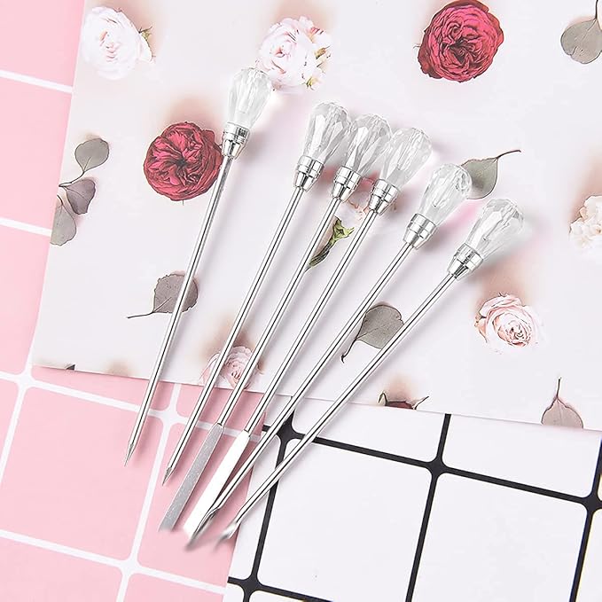 11 Pcs Resin Mold Tools Set Stirring Needle Spoon Tool Tweezers Precision Kit,Anti-Static Electronics Tweezers Set for Resin Art Crafts,Jewelry Making,DIY Silicone Epoxy Casting Resin Molds(White)