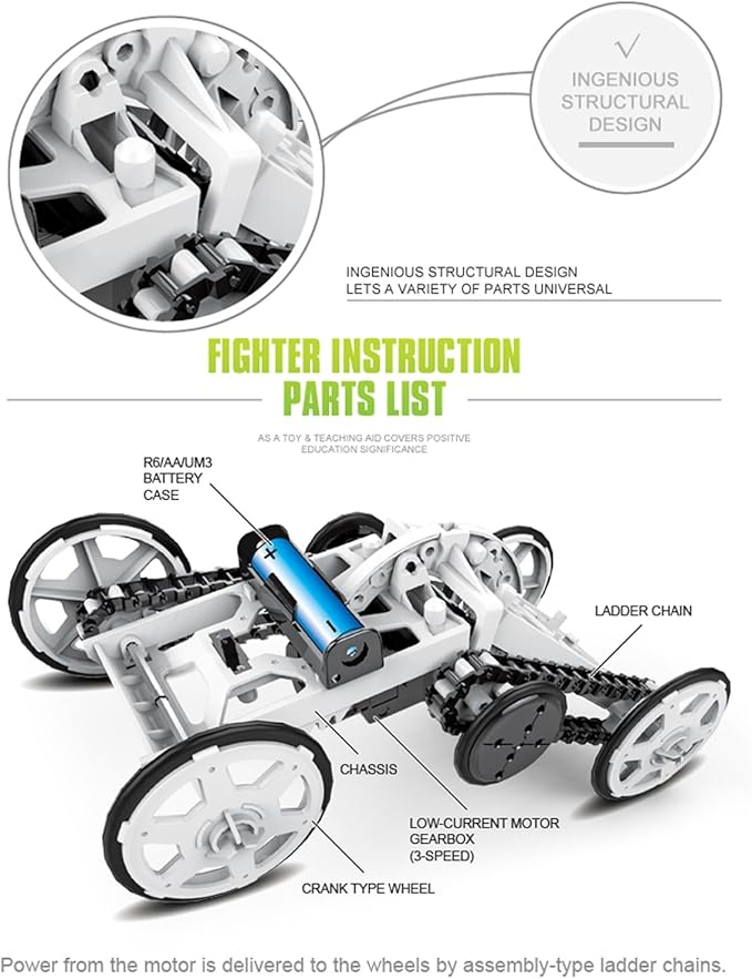 STEM Projects for Kids Ages 8-12 | STEM Kits for Kids | Electronics Circuits Engineering and Science Experiments for Teens | 4WD Climbing Vehicle,DIY STEM Toys for Boys and Girls