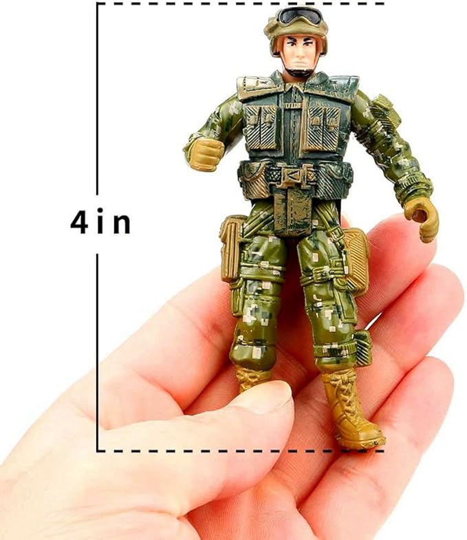 Army Men Action Figures Set, Include 12 Toy Soldiers with Digital Camo and Millitary Weapons-US Army Special Forces Group Toys for Kids Boys, Best Age 4-7 Year Old