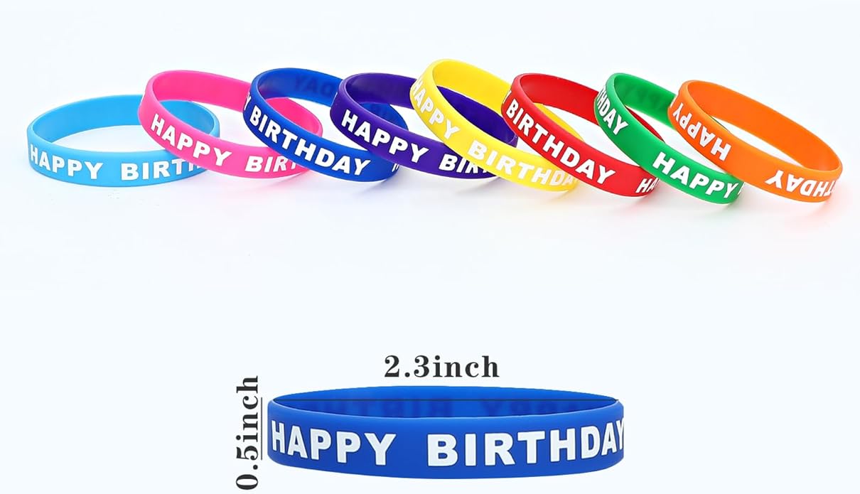 SOTOGO 48 Pieces Bracelets Multicolor Silicone Stretch Wristbands for Christmas Birthday Party Supplies