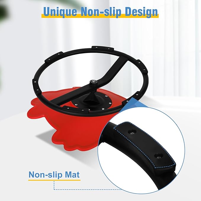 Autism Kids Swivel Chair, Sensory Toy Chair, Carousel Spin Sensory Chair for Kids, Training Body Coordination, Kids Spinning Chair (Red)