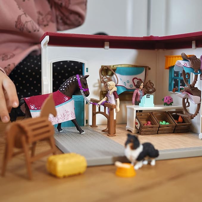 Schleich Horse Club — Horse Shop, 67 Piece Tack Shop Horse Play Set with Horses and Riders, Farm Play Set for Children Ages 5+