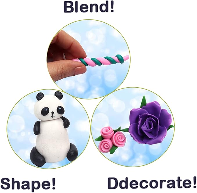 EDIFON Polymer Clay, 12 Colors DIY Modeling Clay, Oven Bake Clay, Ideals DIY Gift for Kids