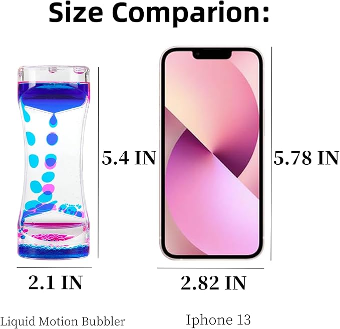 Oneshow Liquid Motion Bubbler Colorful Oil and Water Sensory Toys Hourglass Bubbler Timer Activity Fidget Toy for Kids and Teenager Calm Stress Relief Desk Toys for Office for Adults Gifts (10 Pack)