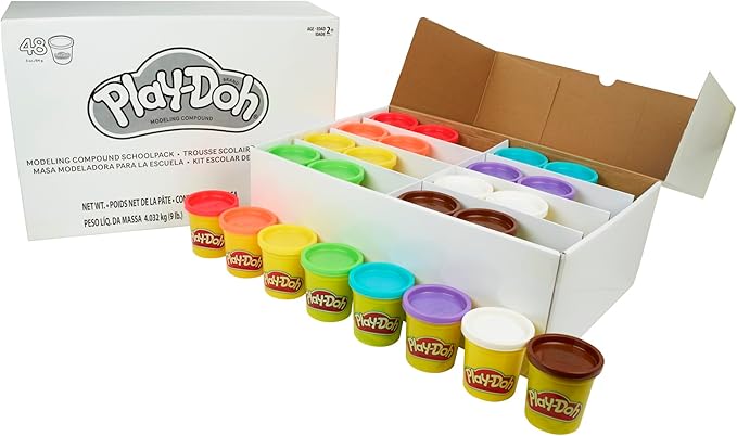 Play-Doh Bulk Pack of 48 Cans, 6 Sets of 8 Modeling Compound Colors, 3oz, Back to School Gifts & Prizes for Students & Classroom, Preschool Toys for Kids, Ages 2+ (Amazon Exclusive)