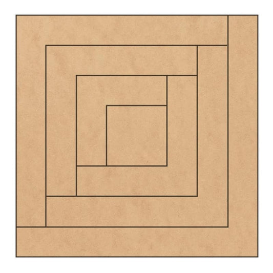 Unfinished Barn Quilt Square Wooden Sign DIY Craft Kits to Paint, Sunshine Shadow Country Decor Canvas Quilts Blocks for Painting (6 inches, Log Cabin) AVTRBoutique