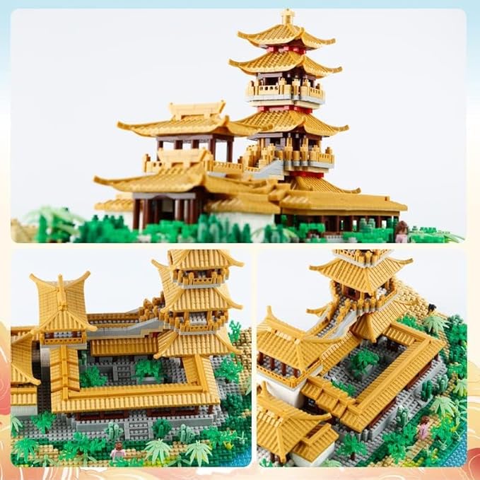 Chinese Architecture Mini Bricks Building Blocks Crescent Moon Spring Collection Model for Display Micro Block for Adults Decorative Creative Toy Present for Children Age of 14+ 3350 PCS