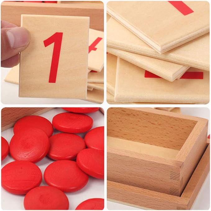 Montessori Cards and Counters Montessori Mathematics Material Montessori Toy for Toddler Preschool Early Learning Material
