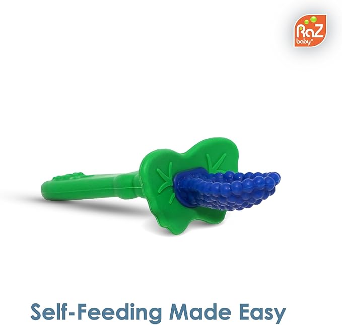 RaZbaby RaZberry Infant Training Spoon, 6m+ (Red & Blue, 2 Count (Pack of 1))