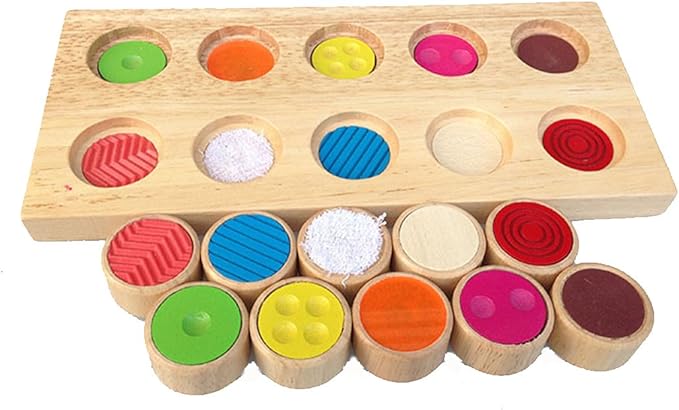 YHZAN Sensory SEN Montessori Tactile Touch & Match Sensorial Wooden Material Children's Basic Skills Development Toys for Toddlers